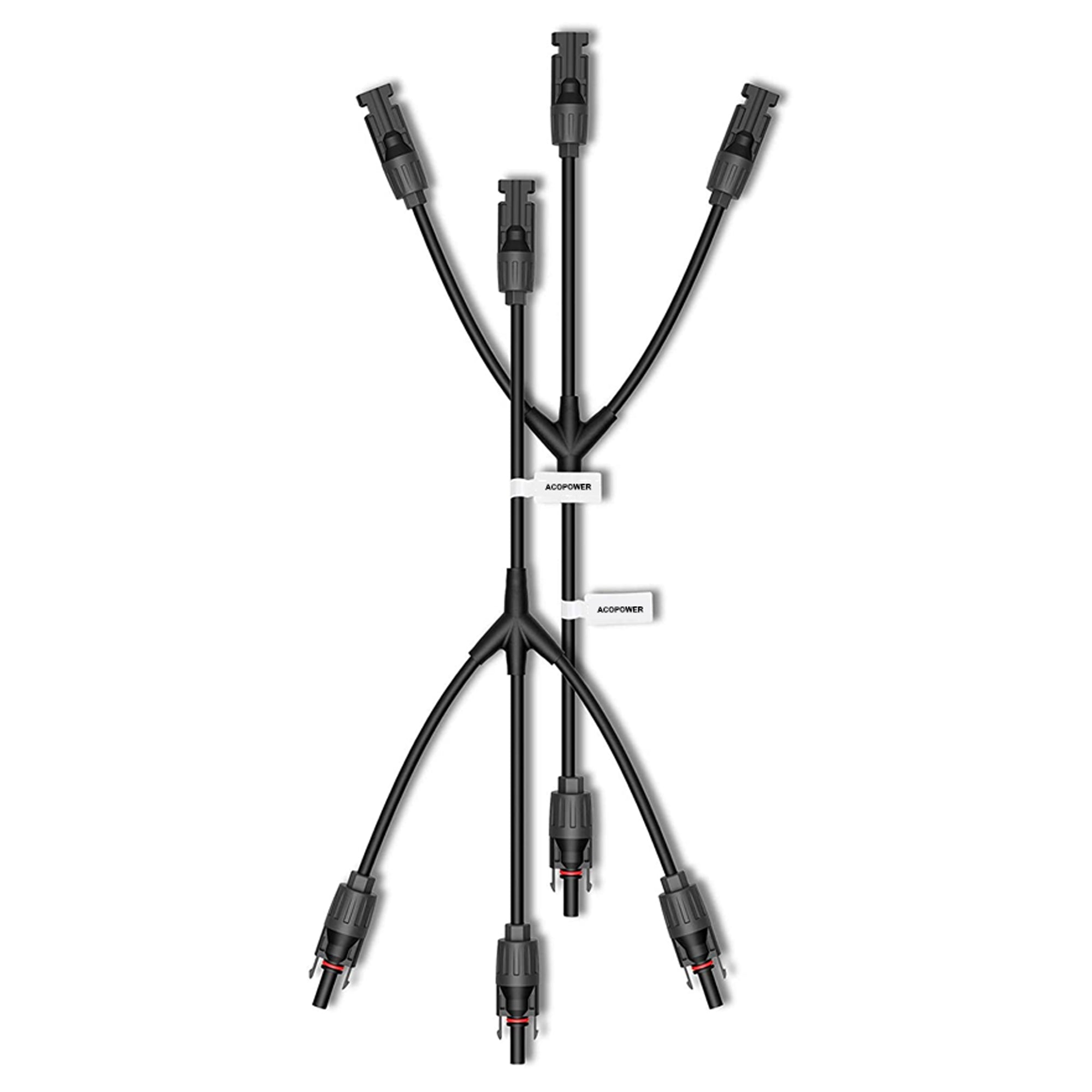 ACOPOWER Solar Connectors M Branch Parallel Adapter Cable MMMF+FFFM Pair HY-AS-MC4TY3