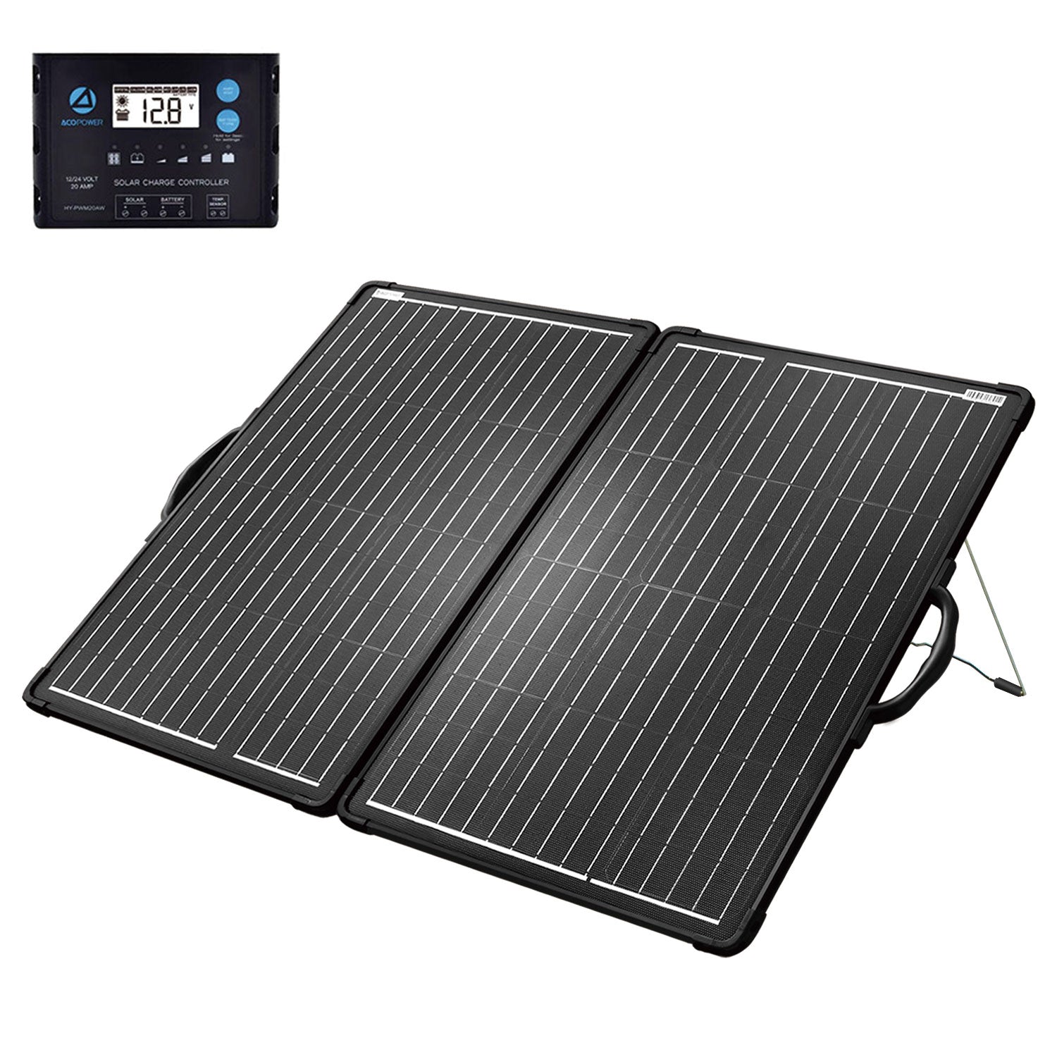 ACOPower Plk 120W Portable Solar Panel Kit, Lightweight Briefcase with 20A Charge Controller HY-PLK-120WPX20A