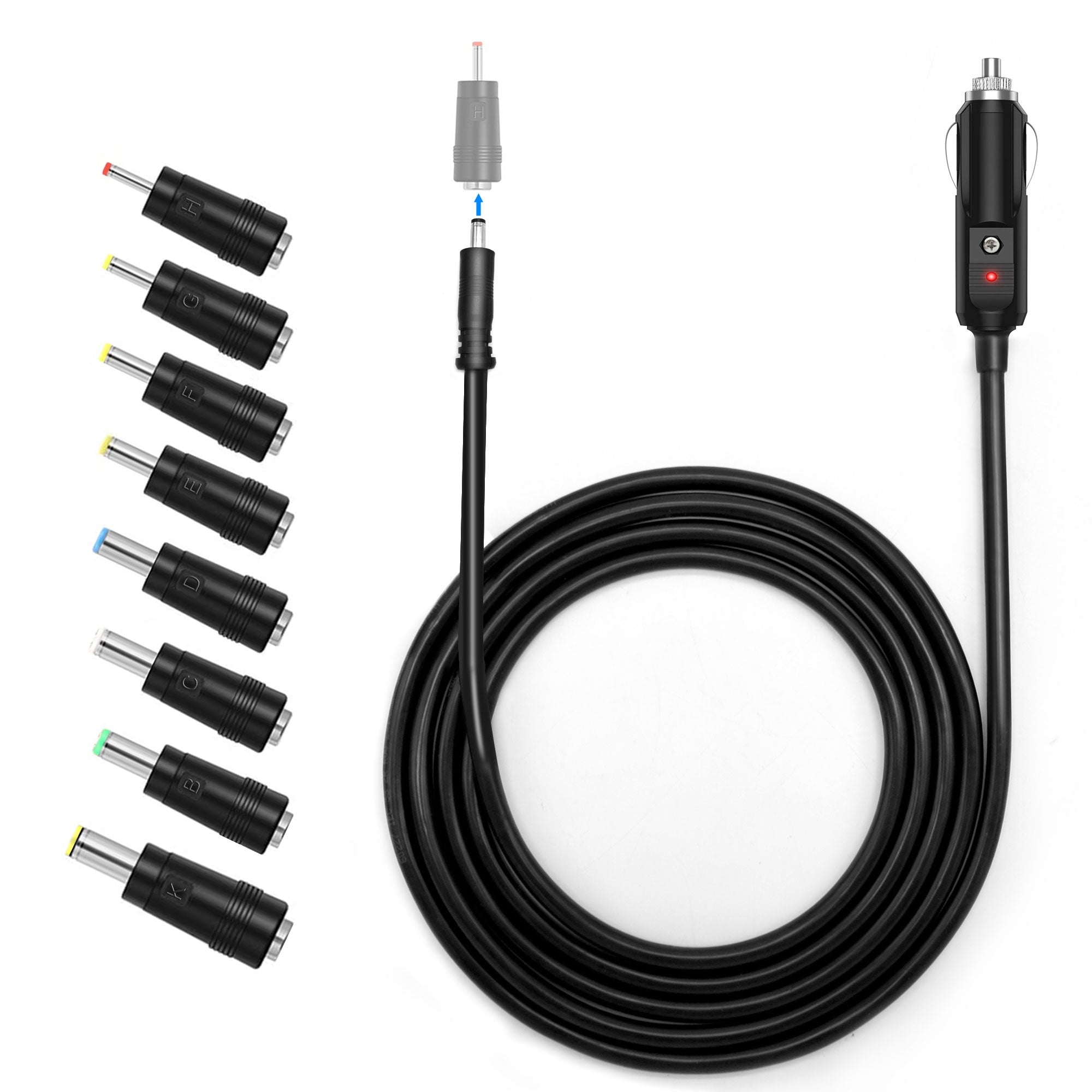 ACOPOWER DC12V/24V Car Cigarette Lighter to DC 5.5x2.1mm Connector Adapter HY-AS-CARCHG