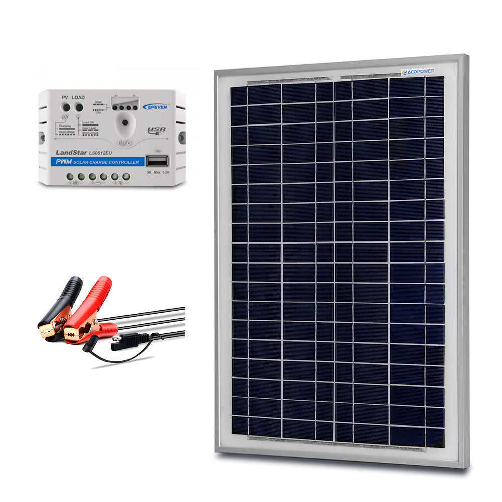 ACOPower 25W Off-grid Solar Kits, 5A charge controller with SAE connector HY-CKP-25W