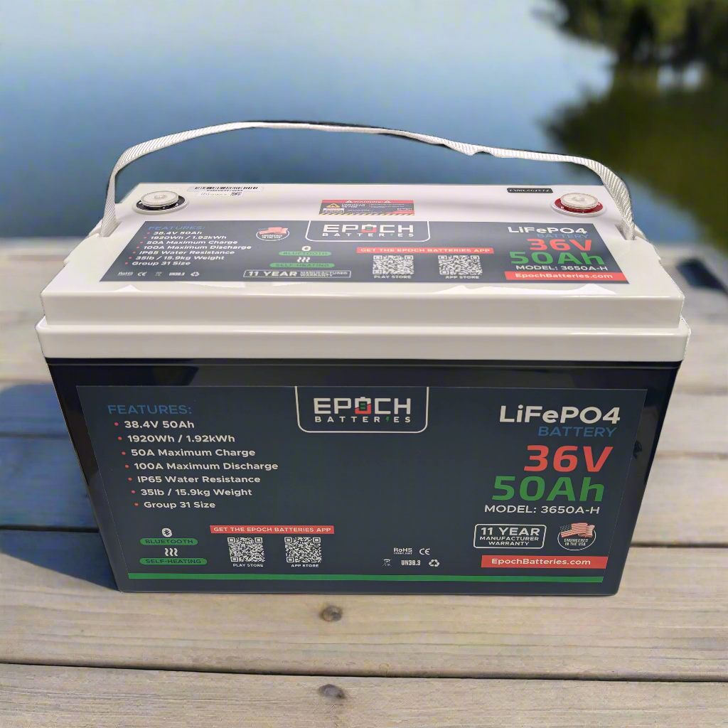 Epoch 36V 50Ah Essential Series - Bluetooth & Heated LiFePO4 Battery (3650A-H)