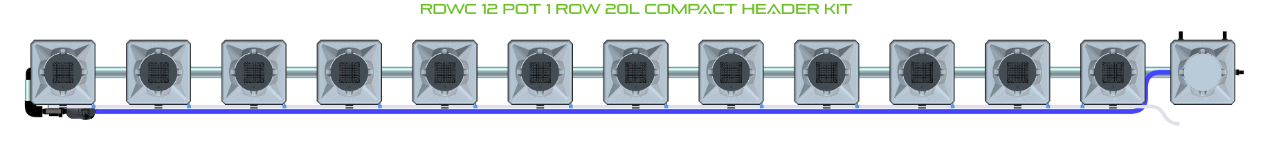 Alien Hydroponics RDWC 12 Pot 1 Row Kit