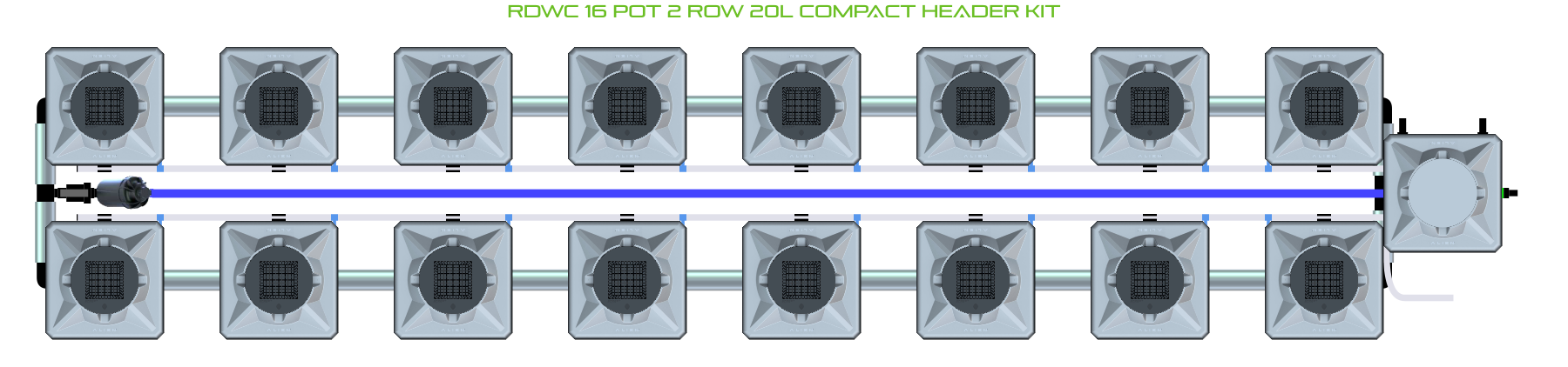 Alien Hydroponics RDWC 16 Pot 2 Row Kit