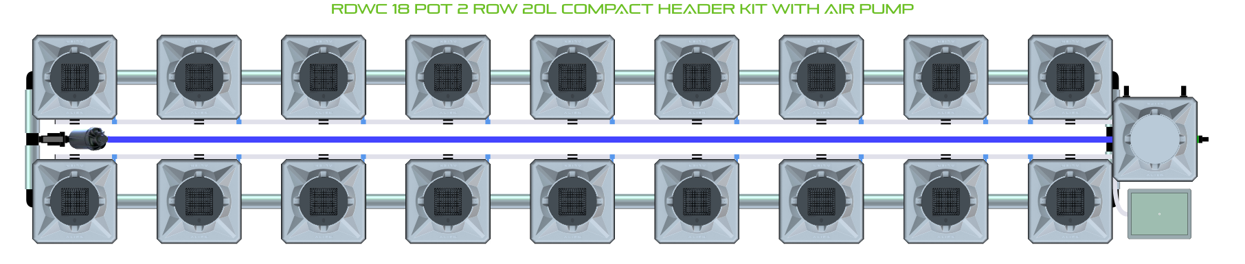 Alien Hydroponics RDWC 18 Pot 2 Row Kit
