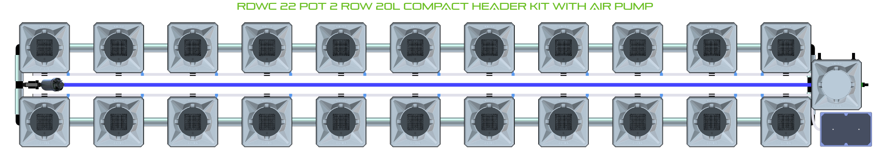 Alien Hydroponics RDWC 22 Pot 2 Row Kit