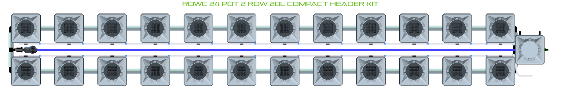 Alien Hydroponics RDWC 24 Pot 2 Row Kit