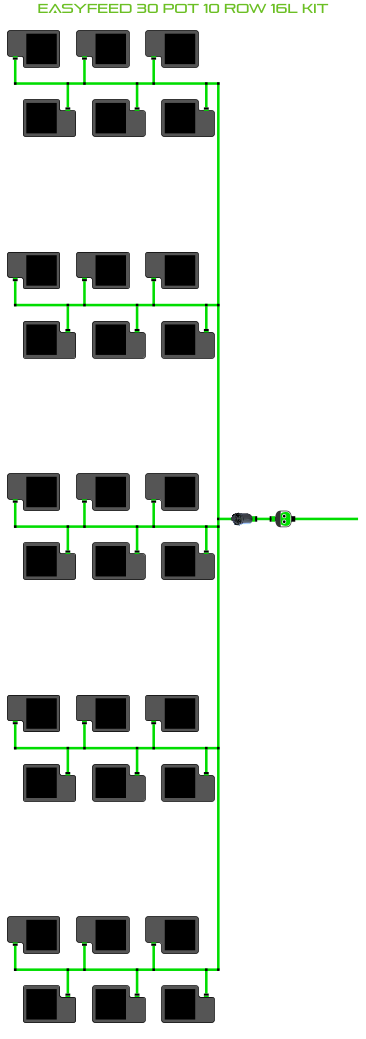 Alien Hydroponics EasyFeed 30 Pot 10 Row Kit