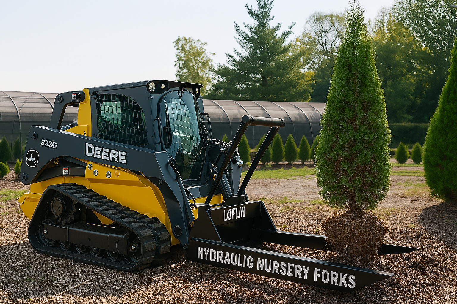 Loflin Fabrication | Hydraulic Nursery Forks | 60" Forks | For Skid Steer