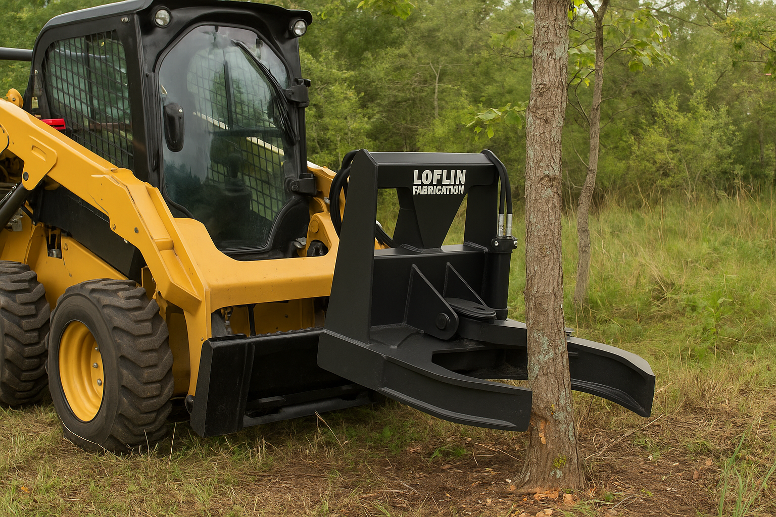 Loflin Fabrication | Tree Shear | Non-Rotating & Manual Rotating | For Skid Steer