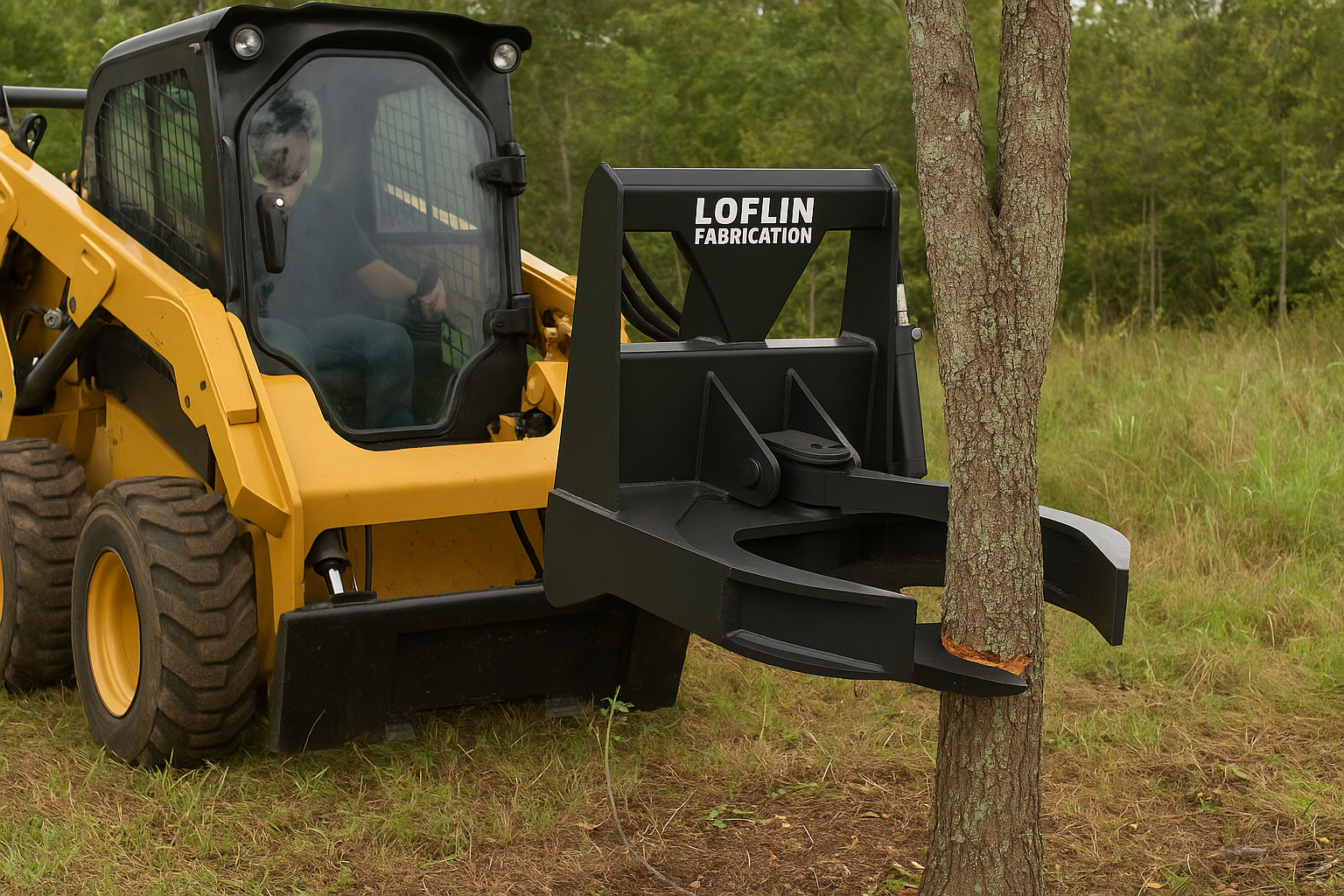 Loflin Fabrication | Tree Shear | Non-Rotating & Manual Rotating | For Skid Steer