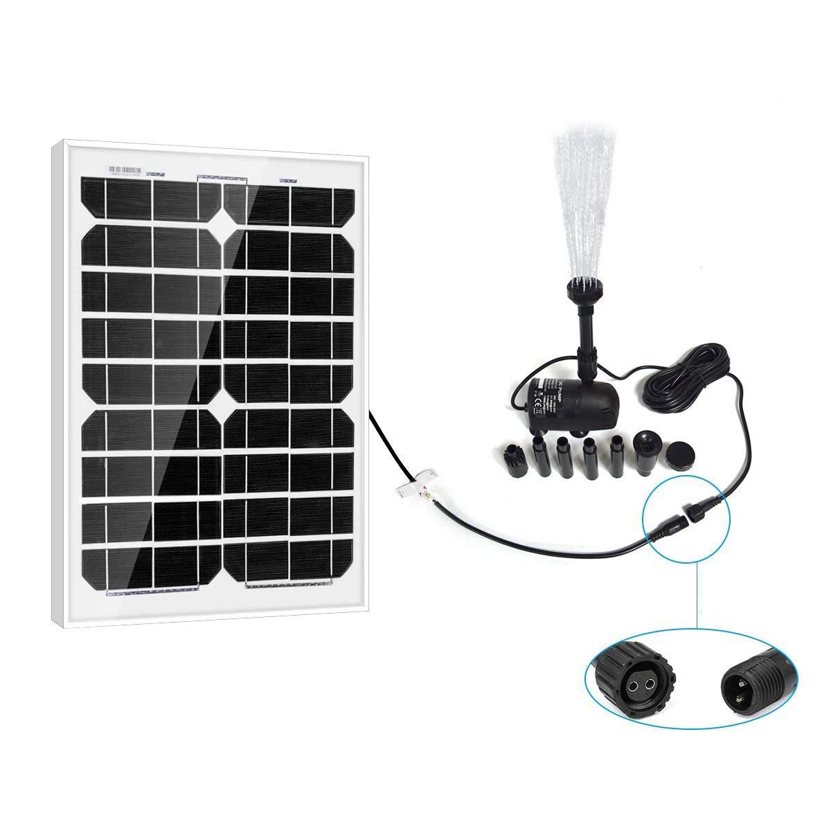 ACOPOWER Solar Water Pump Kit-410GPH Submersible Pump and 20W Solar Panel HY-20WPUMP