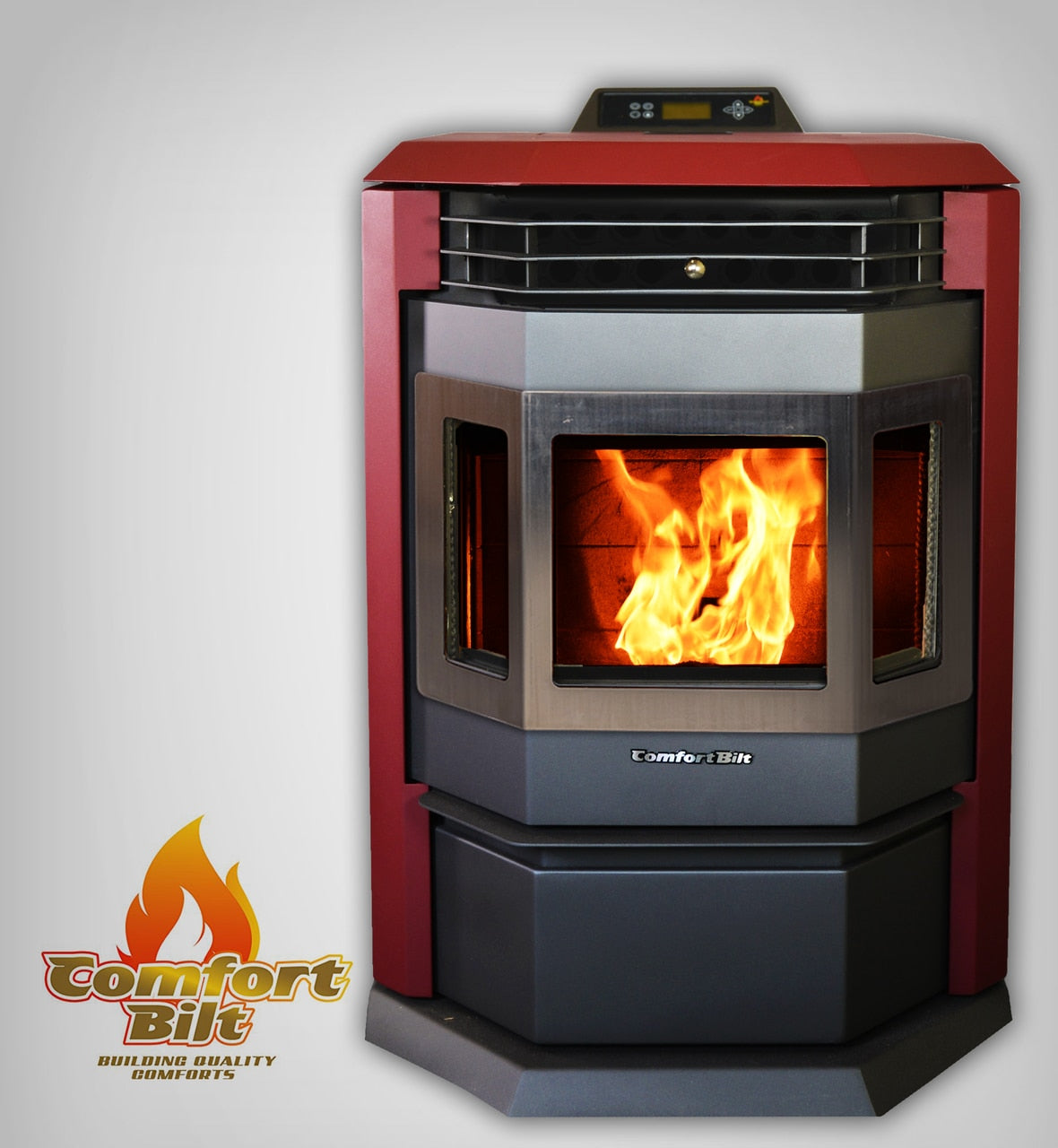 ComfortBilt Pellet Stove Burgundy Stainless Steel Trim HP22-SS