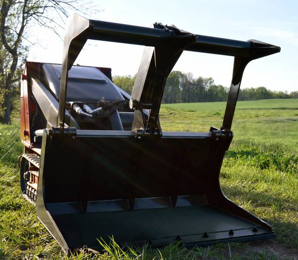 Loflin Fabrication | Grapple Bucket | Single Tine | 36" – 50" Width | For Mini Skid Steer & Tractor