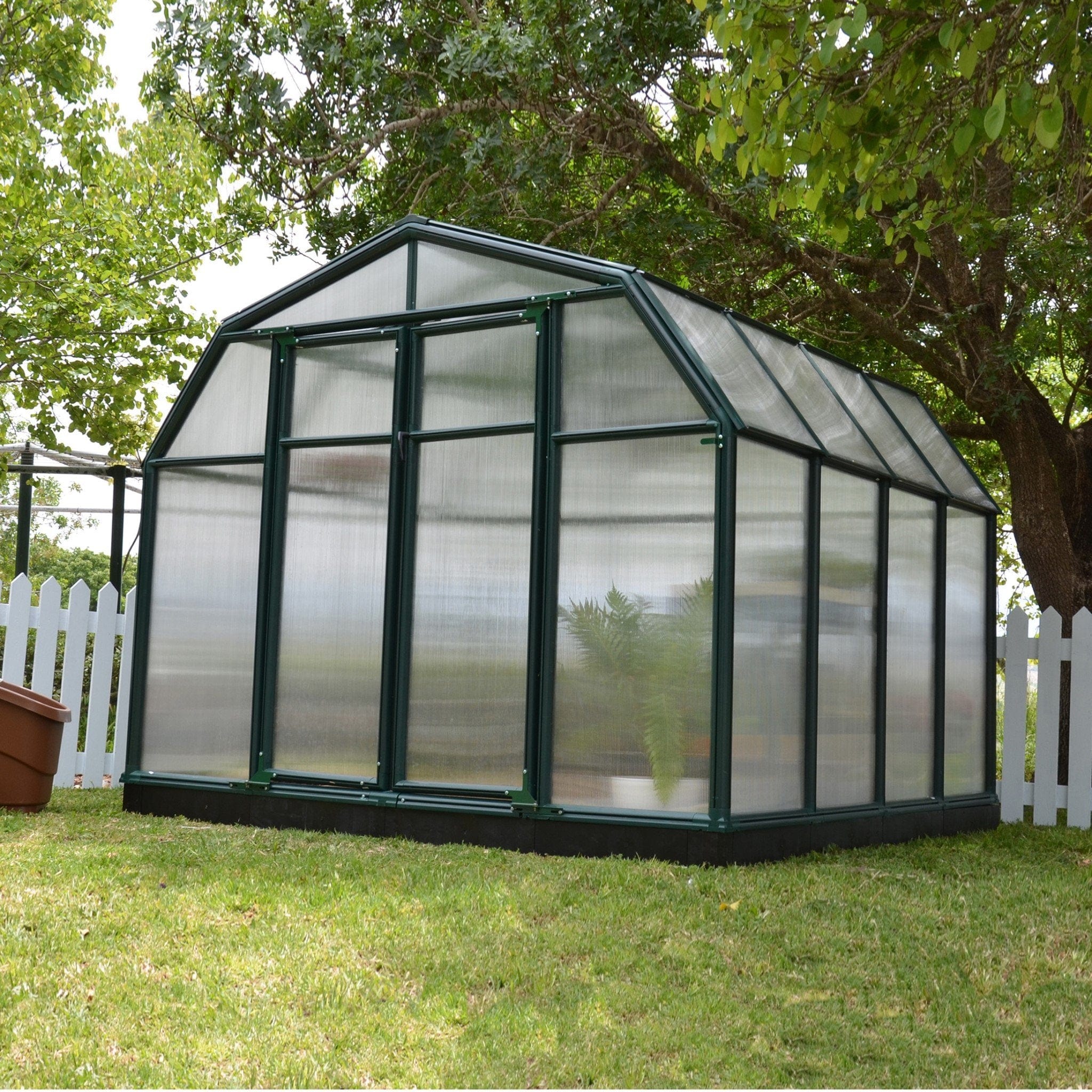 Palram - Canopia | Hobby Gardener Greenhouse Kit - 8 Ft Wide - Green With 6mm Twin-wall Polycarbonate Glazing