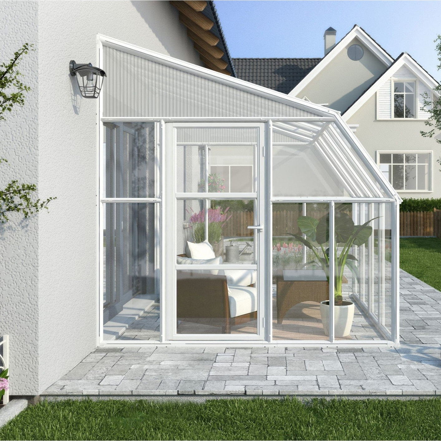 Palram - Canopia | Sun Room Eight Sunroom Enclosure, Lean To Greenhouse Kit