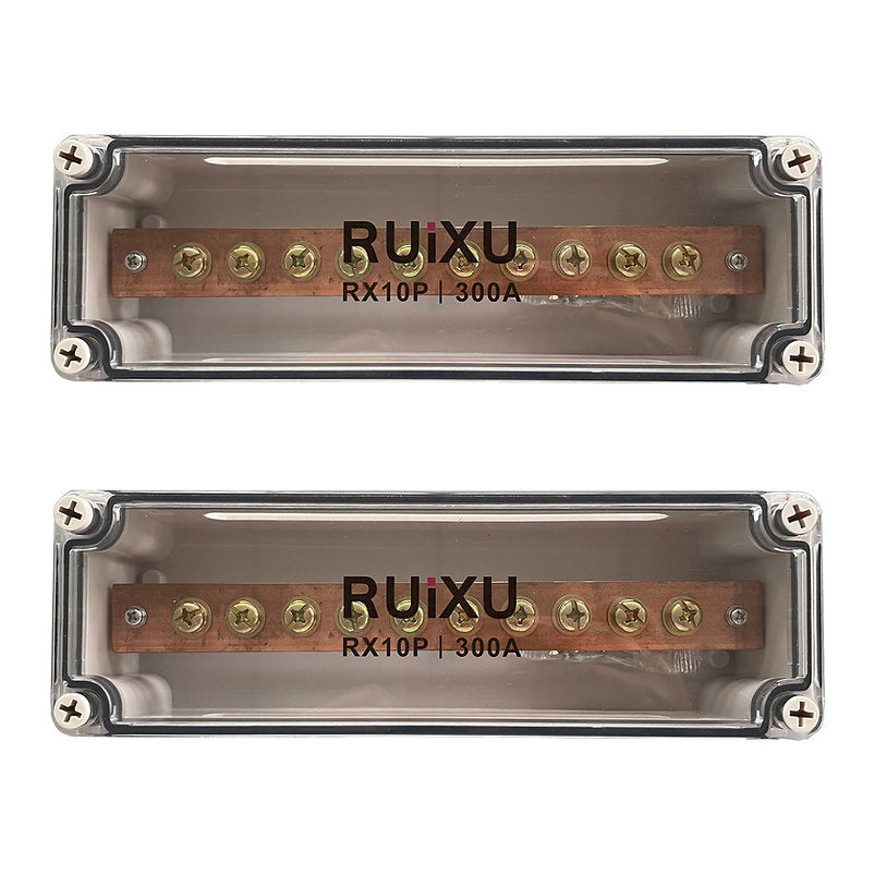 RUiXU Busbar 10 X 5/16" (M8) Terminal Studs 300A One Pair RX10P