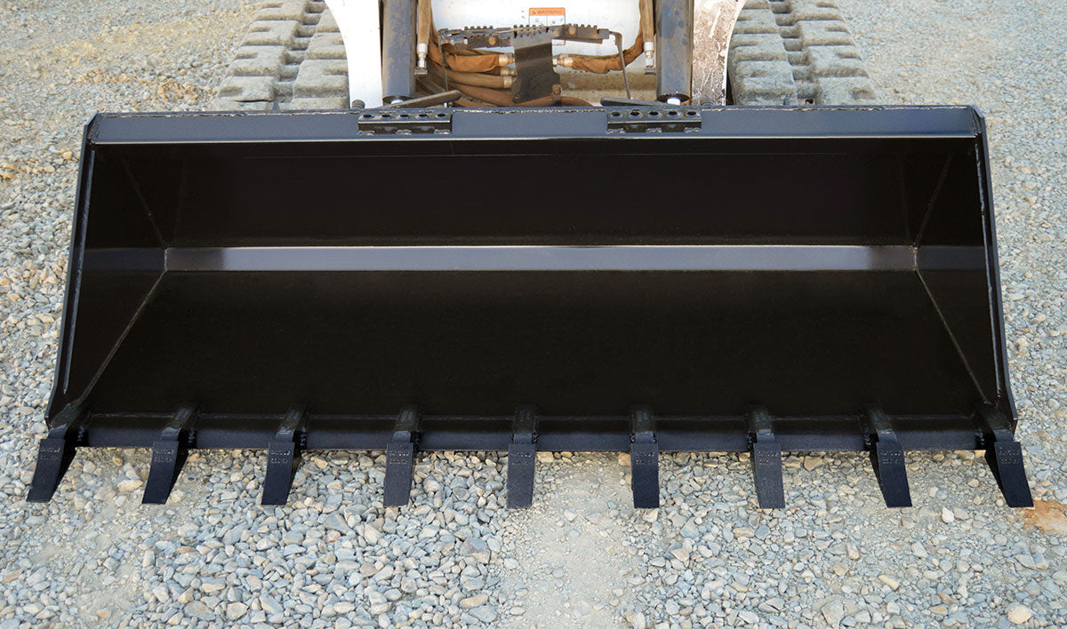 Loflin Fabrication | Low Profile Bucket with Bolt on Edge | 60" - 84" | For Skid Steer