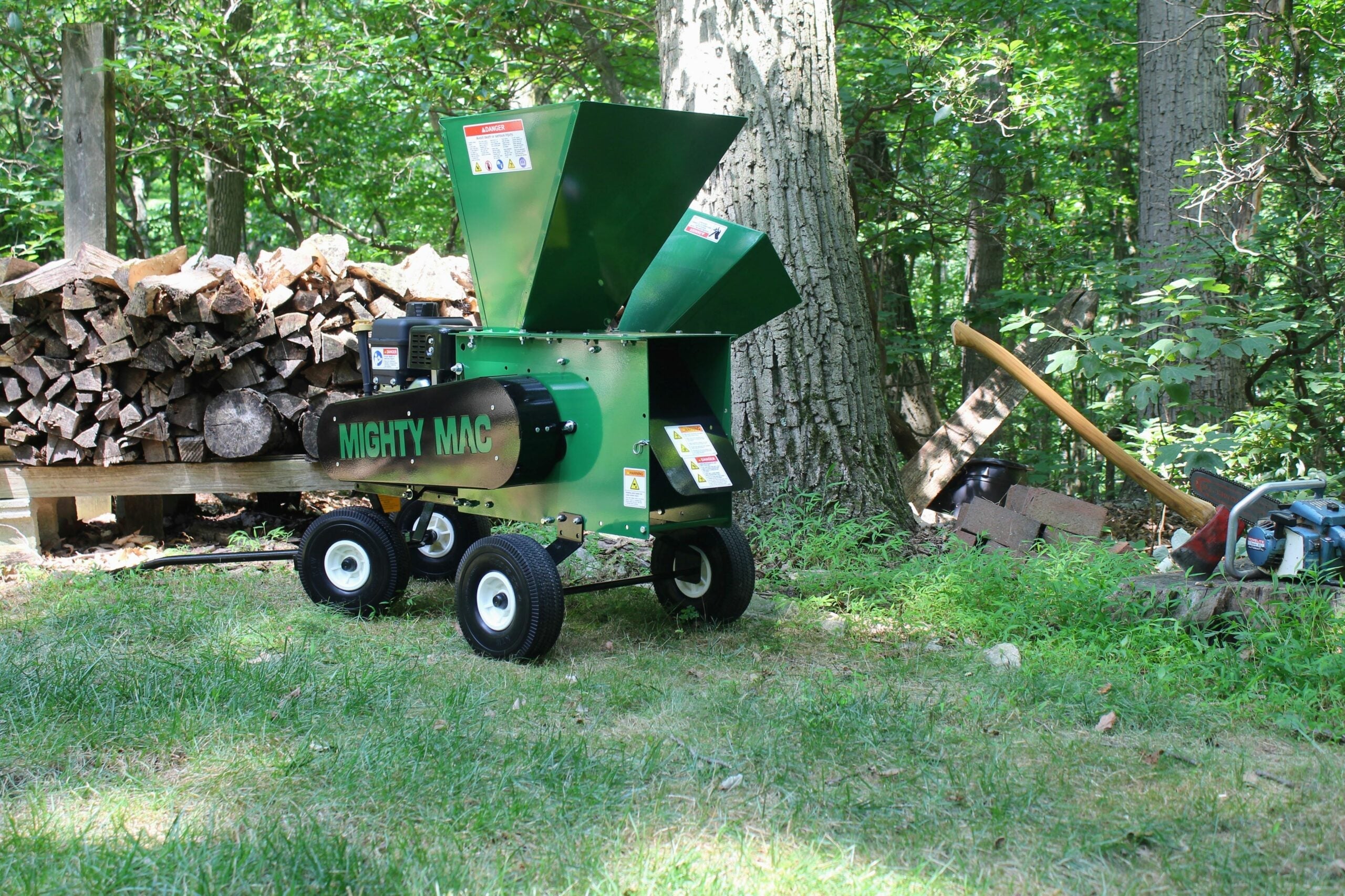 Mighty Mac™ Electric Start Wood Chipper Shredder 3-1/2” Max Capacity - 7HP (12PTE1100)