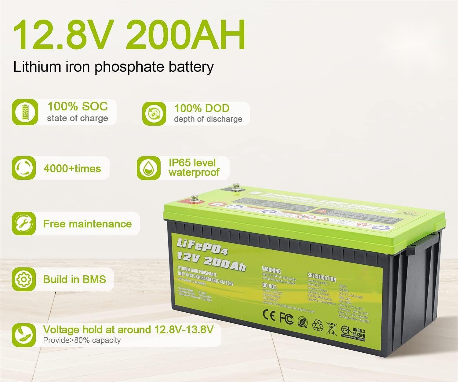 ACOPOWER 12V 200Ah LiFePO4 Deep Cycle Lithium Battery HY-Li200Ah