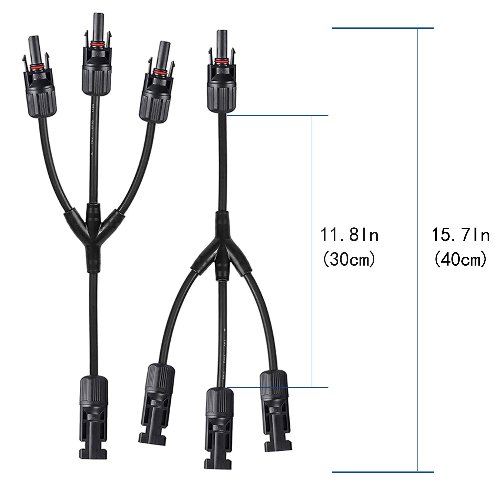 ACOPOWER Solar Connectors M Branch Parallel Adapter Cable MMMF+FFFM Pair HY-AS-MC4TY3