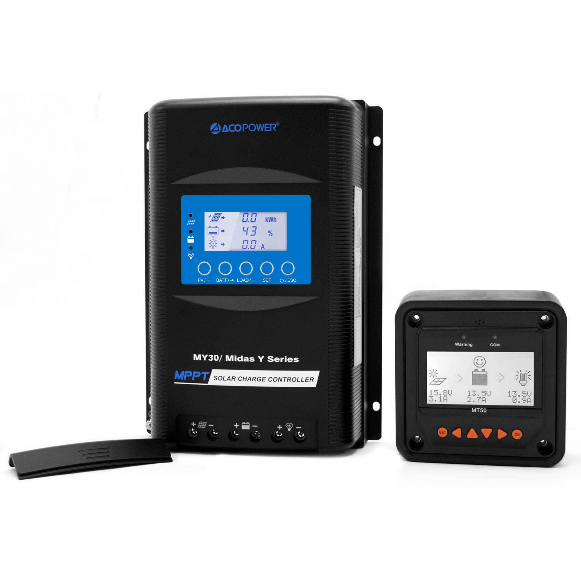 ACOPOWER Midas 30 Amp MPPT Solar Charge Controller with MT-50 HY-MY30+MT50