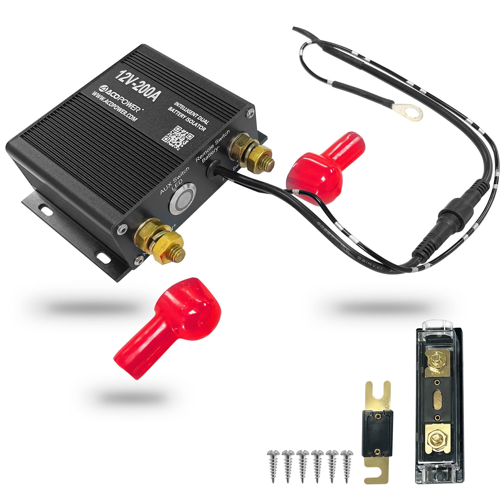ACOPOWER 12V 200 Amp Dual Battery Isolator Kit HY-IS200A-12V