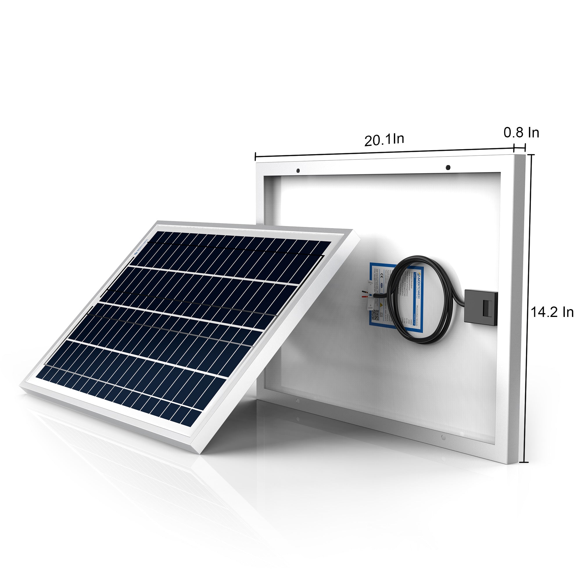 ACOPOWER 25 Watt 12 Volt Polycrystalline Solar Panel HY025-12P