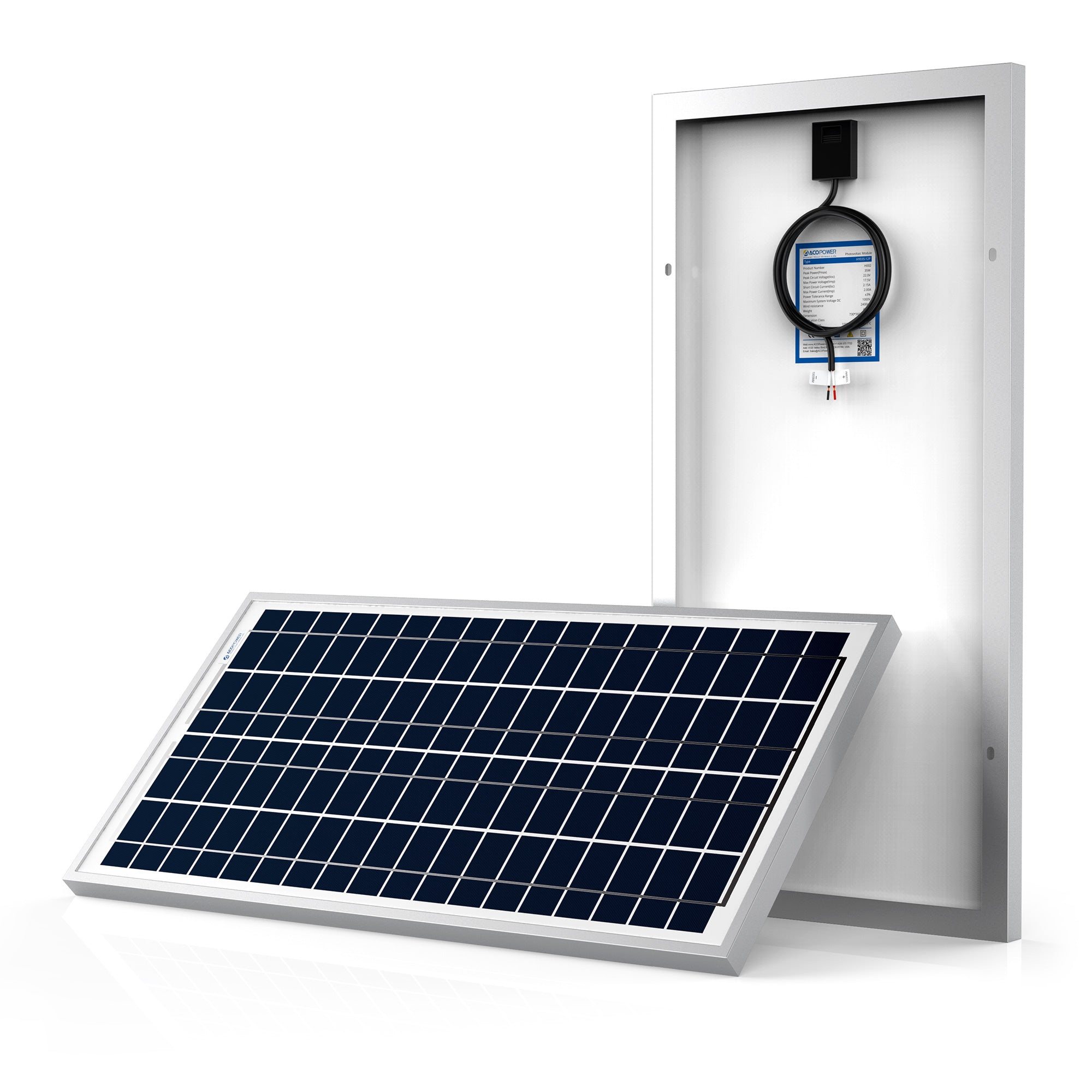 ACOPOWER 35 Watt 12 Volt Polycrystalline Solar Panel HY035-12P