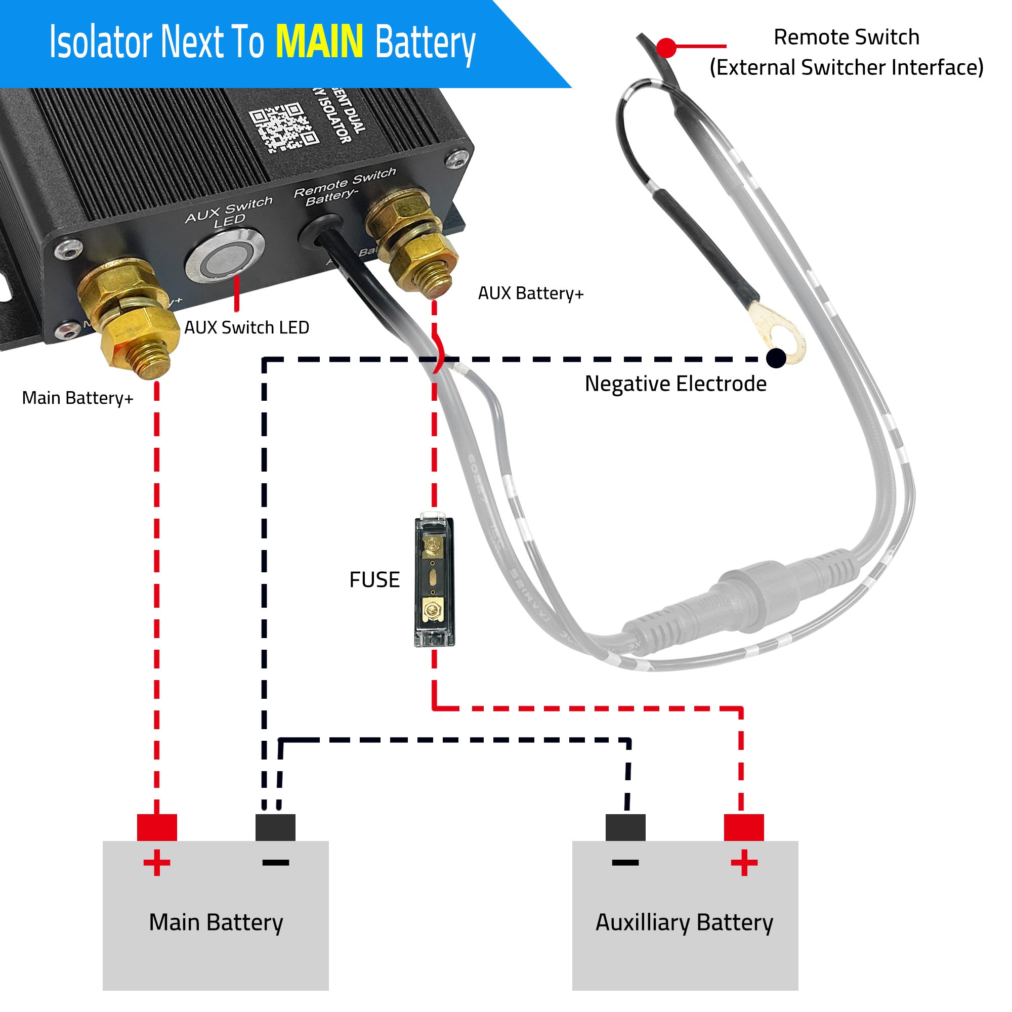 ACOPOWER 12V 200 Amp Dual Battery Isolator Kit HY-IS200A-12V