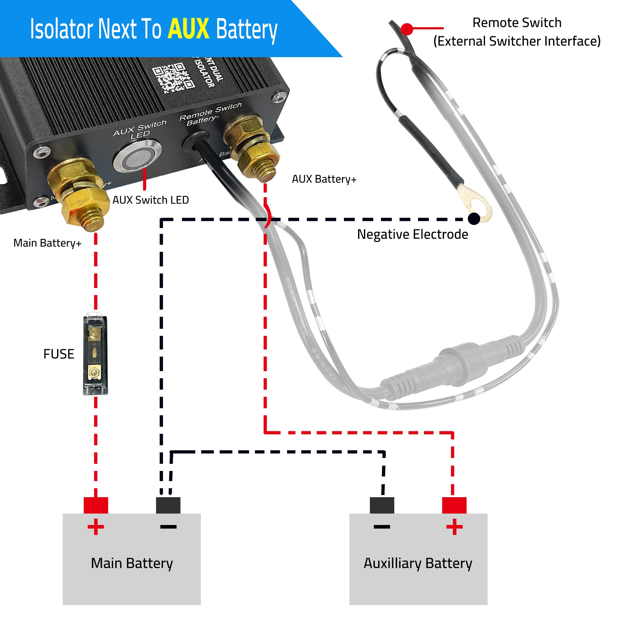 ACOPOWER 12V 200 Amp Dual Battery Isolator Kit HY-IS200A-12V