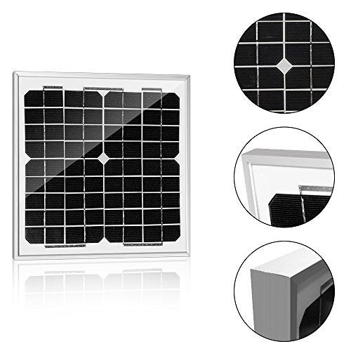 ACOPower 10W 12V Solar Charger Kit, 5A Charge Controller with Alligator Clips HY-CKM-10W