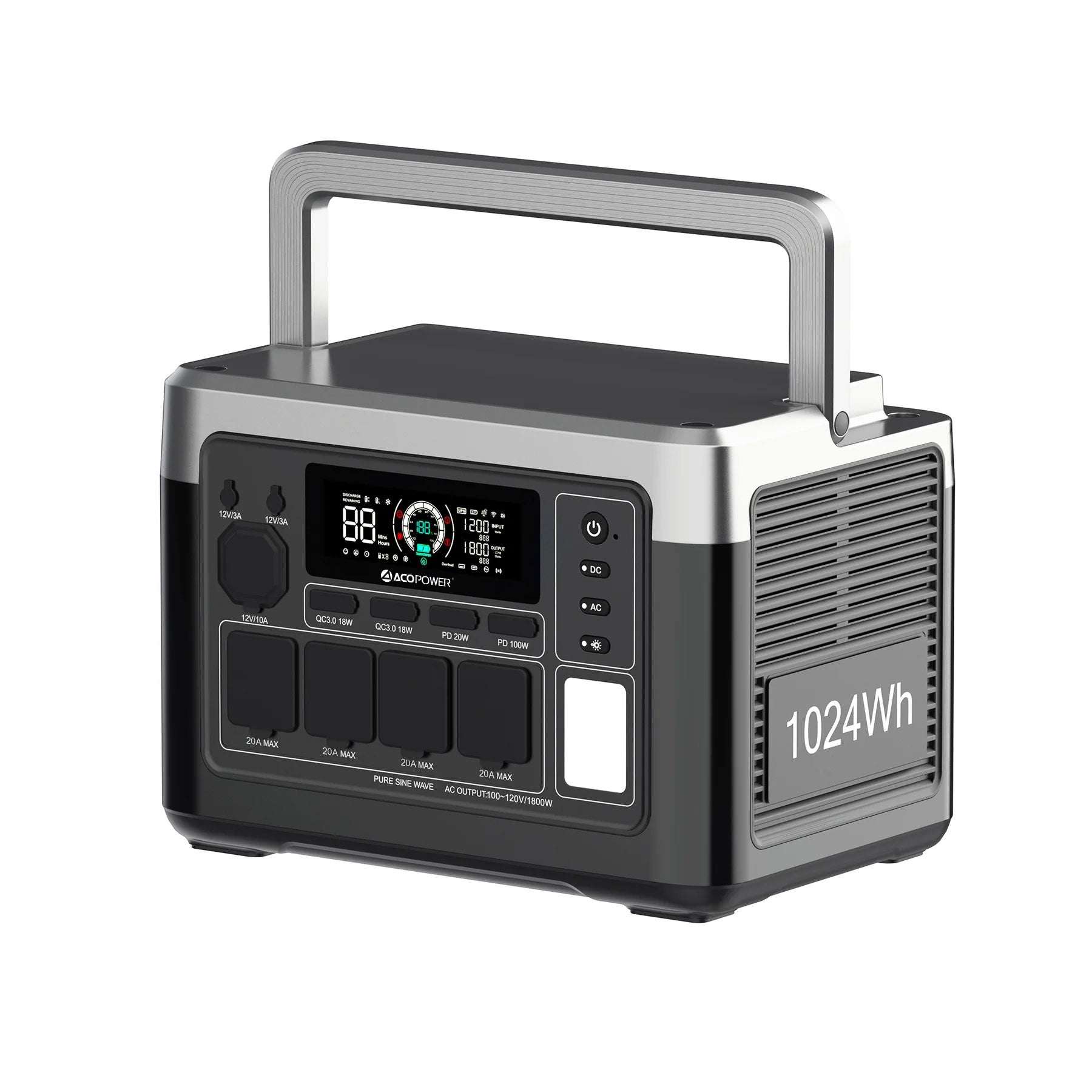 ACOPOWER P1000 PLUS Portable Power Station 1800W/1024Wh HY-P1000