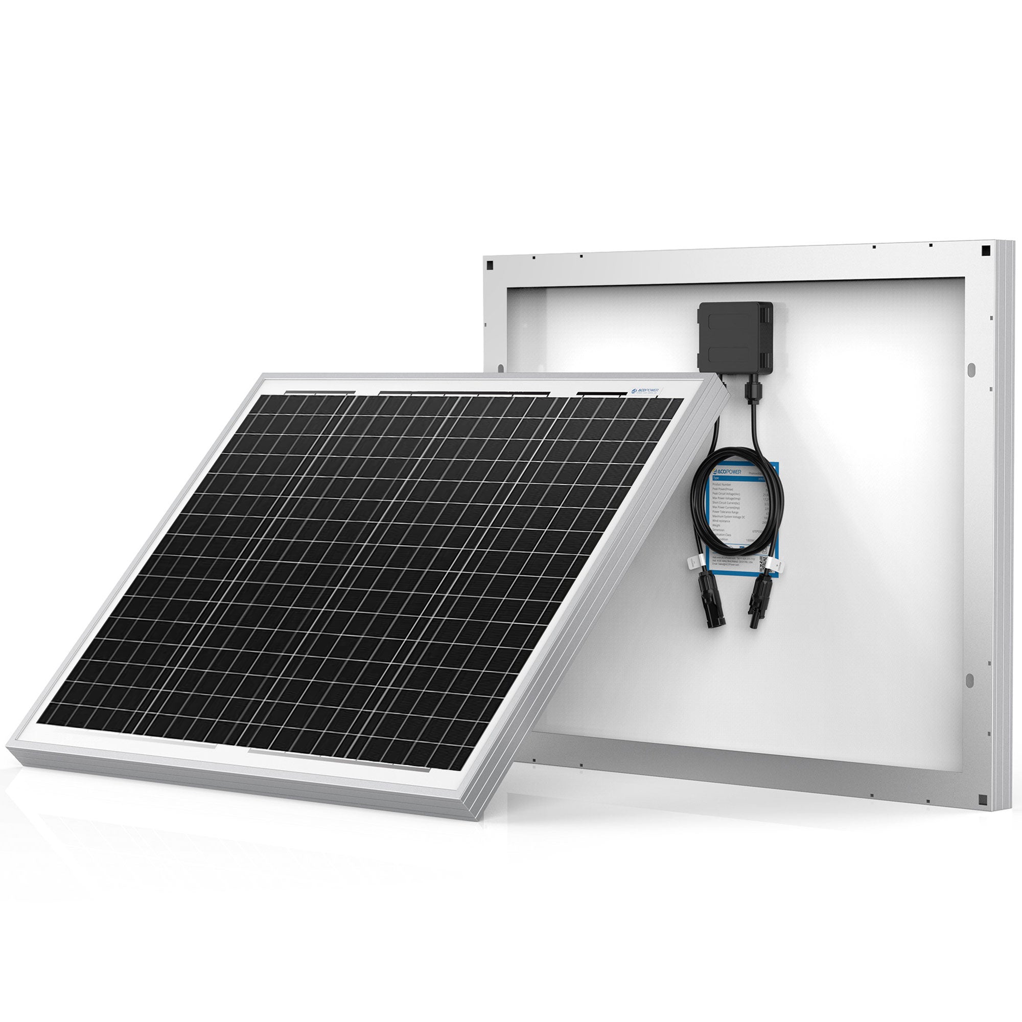 ACOPOWER 50 Watt 12 Volt Monocrystalline Solar Panel HY050-12M