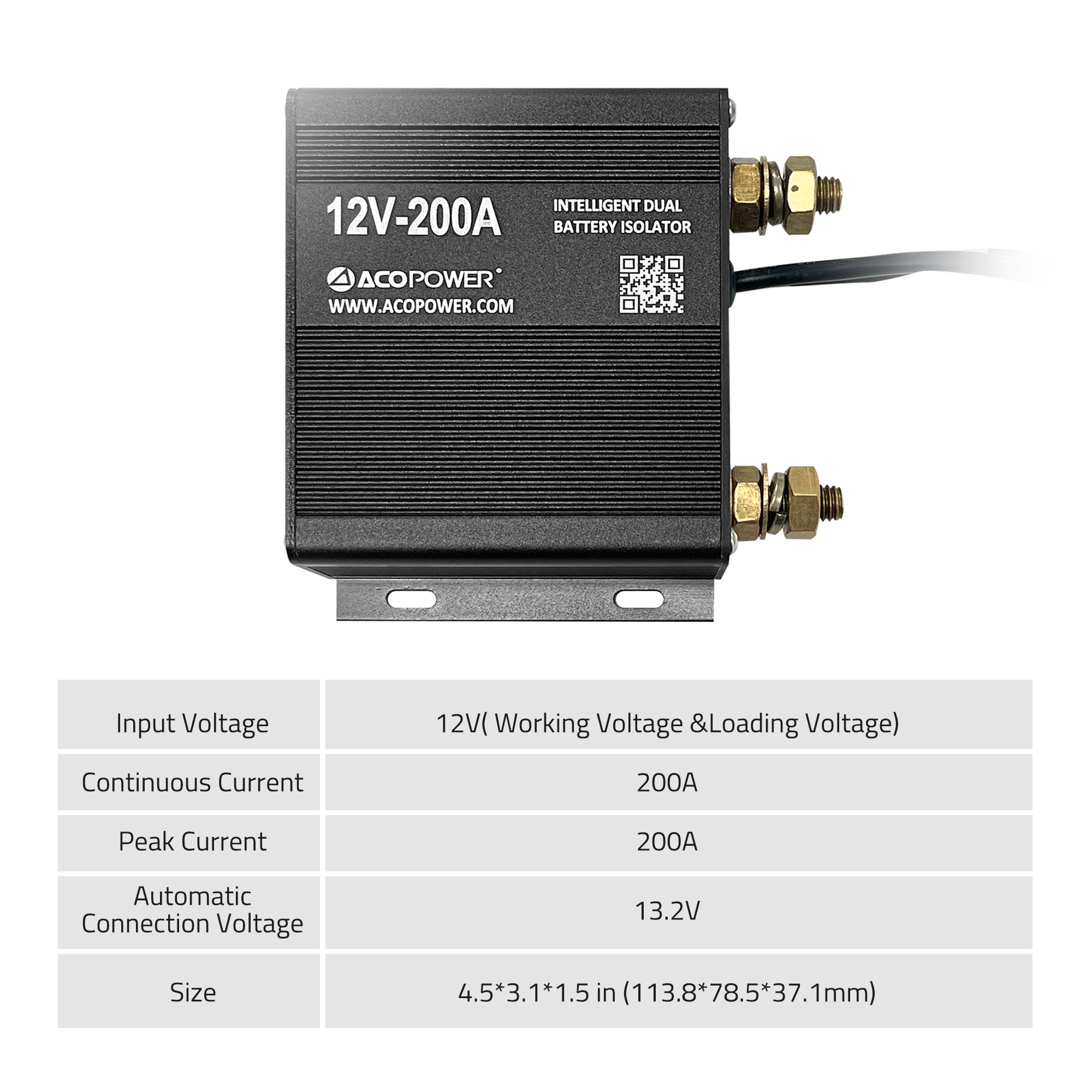 ACOPOWER 12V 200 Amp Dual Battery Isolator Kit HY-IS200A-12V