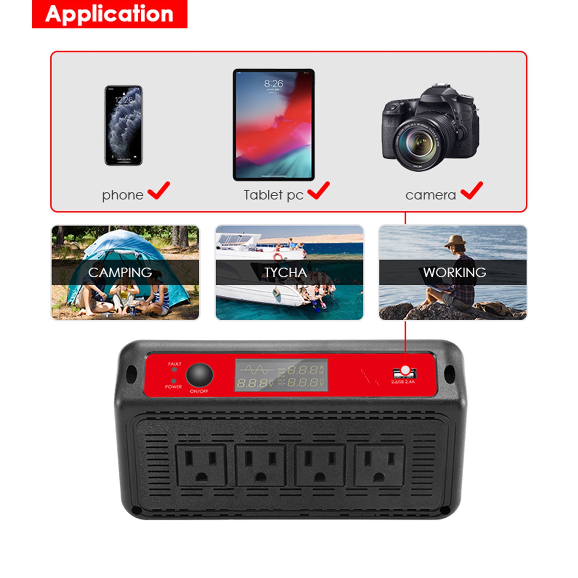 ACOPOWER 1500W / 3000W Power Inverter DC 12V to AC 110V/120V