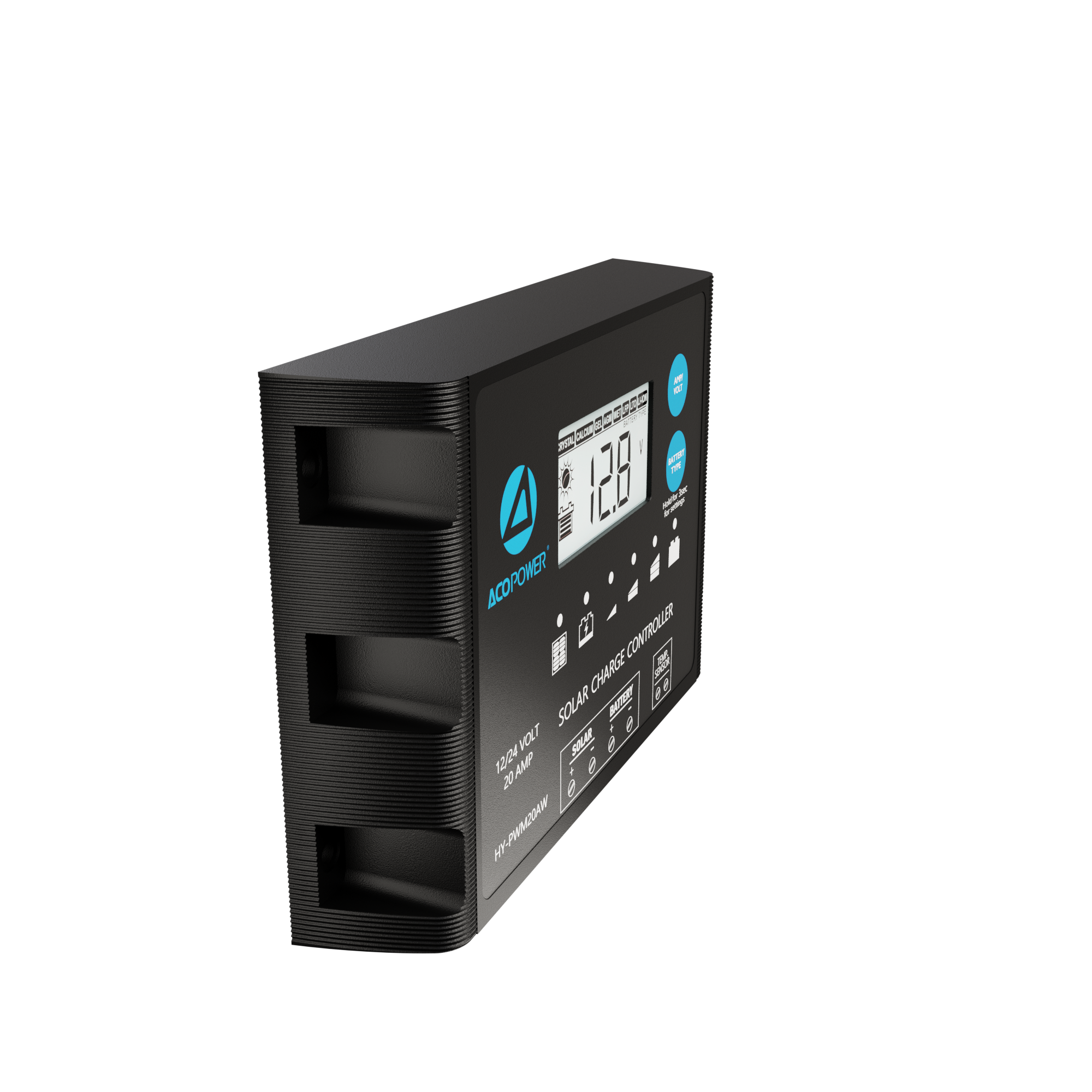 ACO Power ProteusX 20A PWM Charge Controller w/ Alligator Clips & Solar Connector HY-PWM-PX20AK