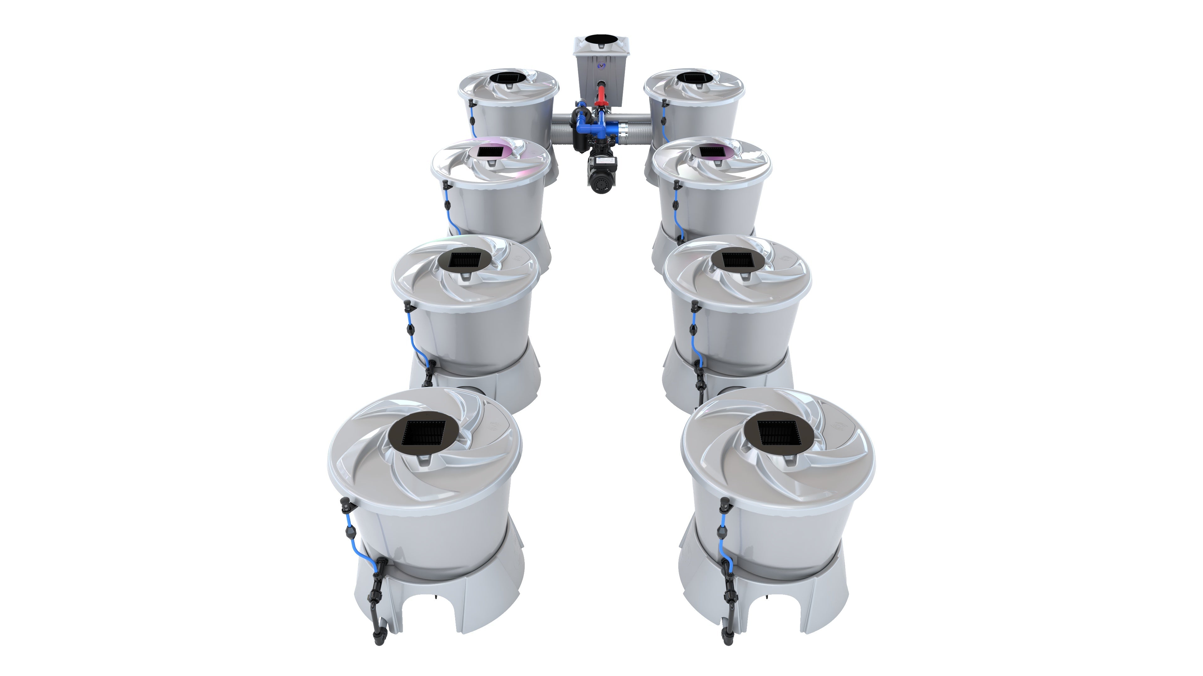 Alien Hydroponics V-SYSTEM 8 Pot 2 Row Kit
