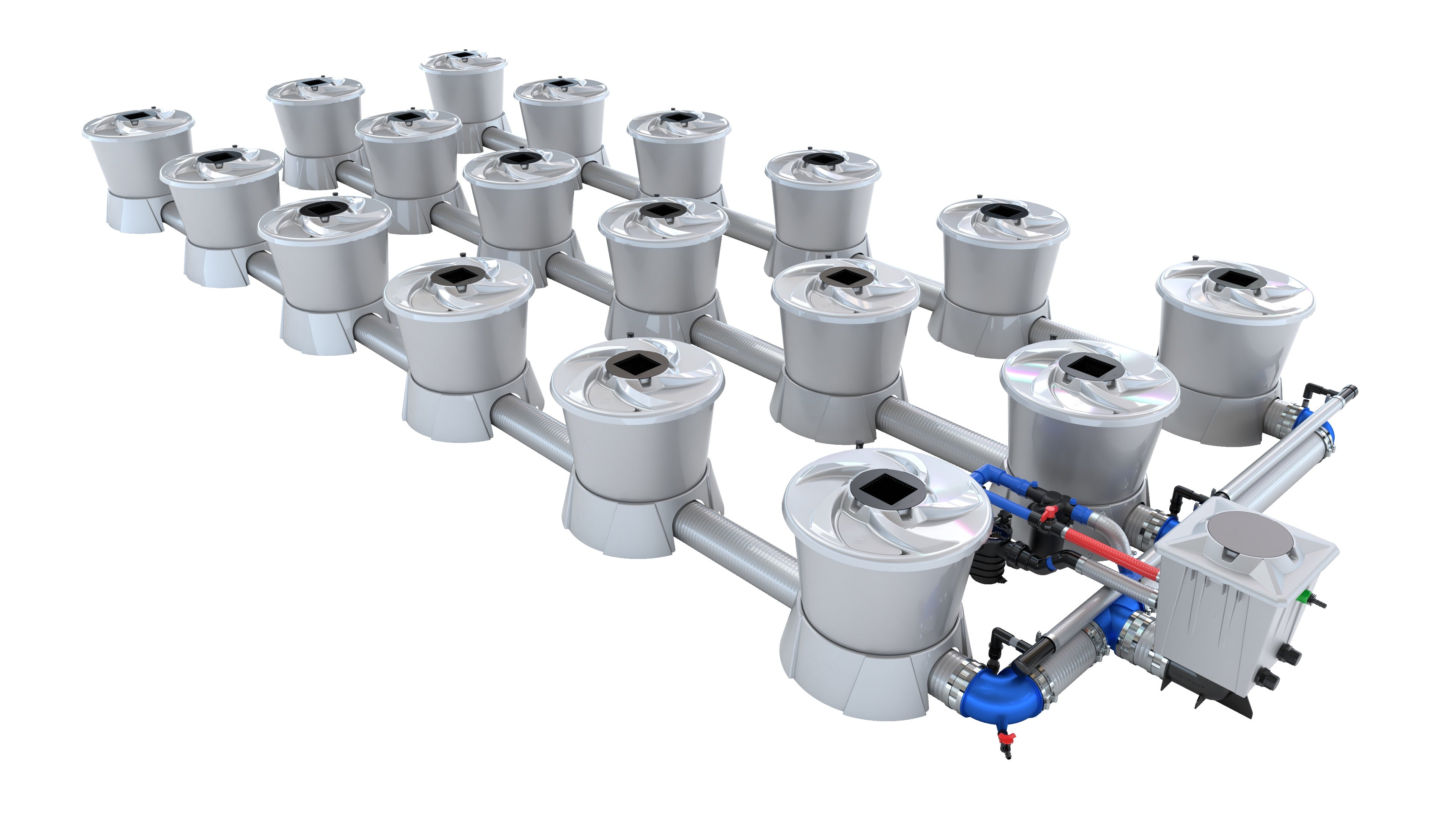 Alien Hydroponics V-SYSTEM 18 Pot 3 Row Kit