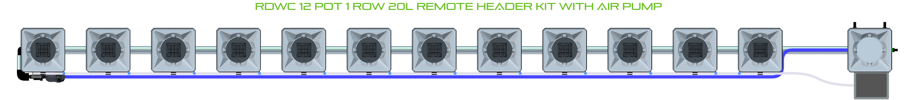 Alien Hydroponics RDWC 12 Pot 1 Row Kit