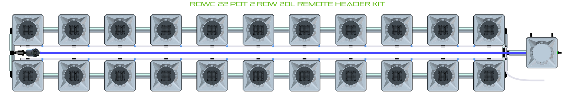 Alien Hydroponics RDWC 22 Pot 2 Row Kit
