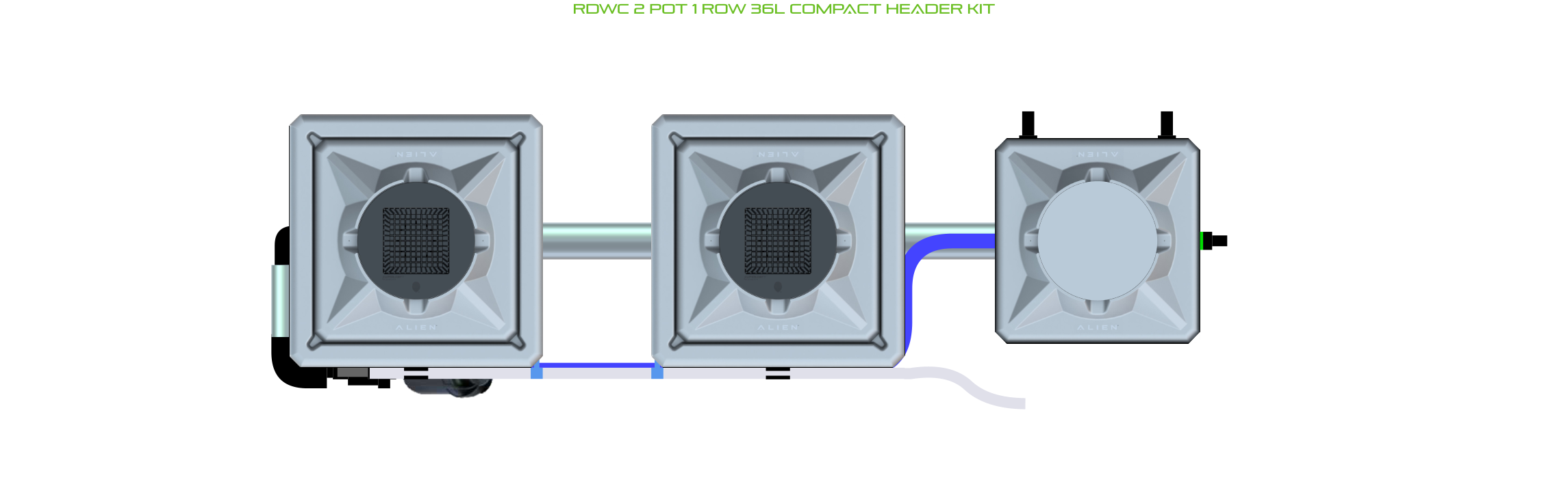 Alien Hydroponics RDWC 2 Pot 1 Row Kit