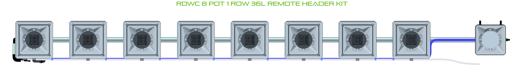 Alien Hydroponics RDWC 8 Pot 1 Row Kit