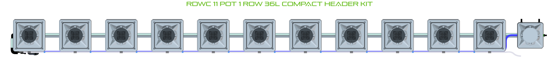 Alien Hydroponics RDWC 11 Pot 1 Row Kit