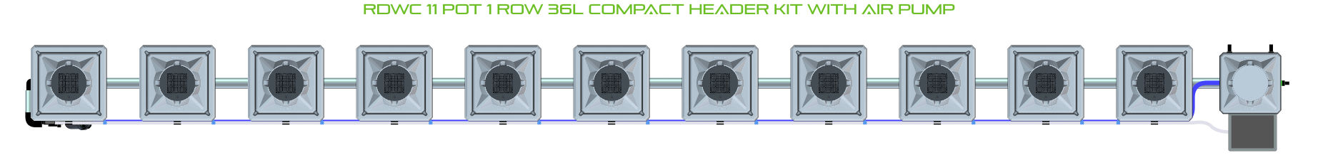 Alien Hydroponics RDWC 11 Pot 1 Row Kit