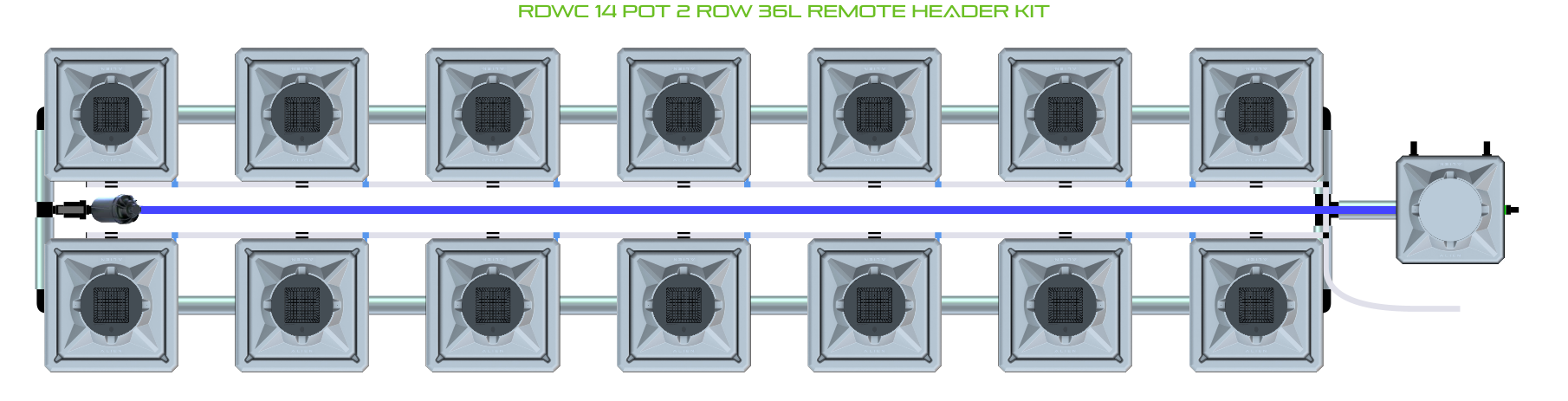 Alien Hydroponics RDWC 14 Pot 2 Row Kit