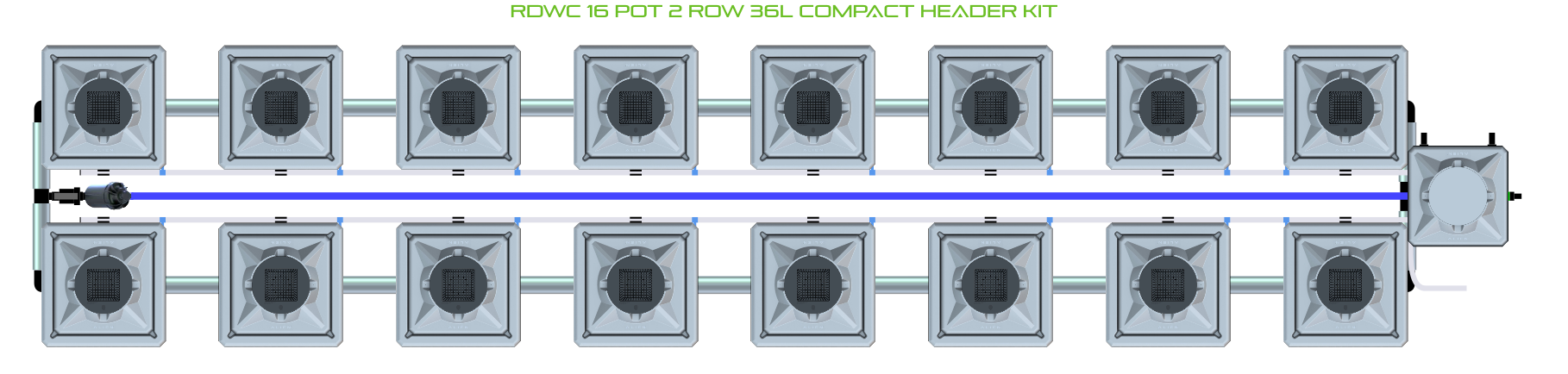 Alien Hydroponics RDWC 16 Pot 2 Row Kit