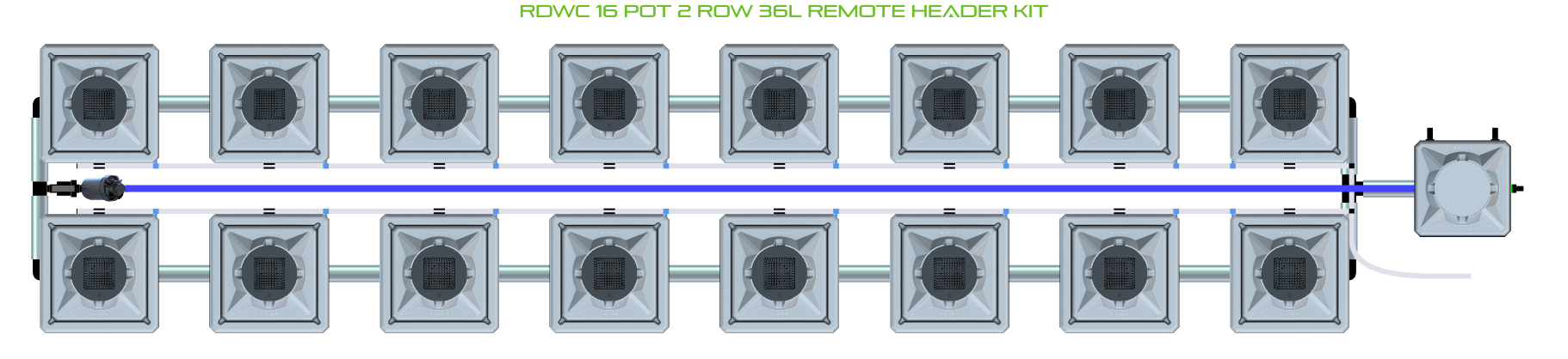 Alien Hydroponics RDWC 16 Pot 2 Row Kit