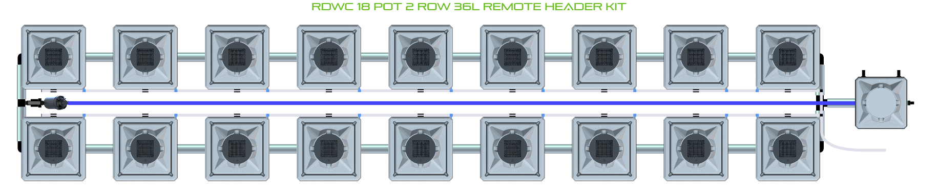 Alien Hydroponics RDWC 18 Pot 2 Row Kit