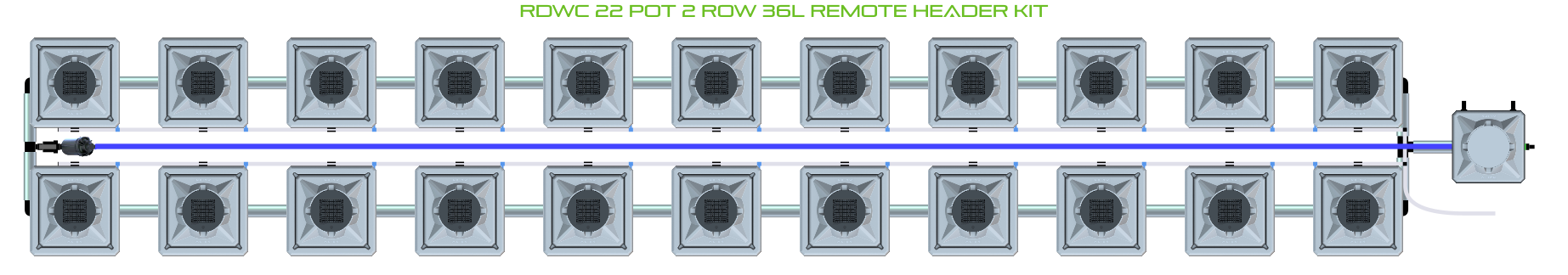 Alien Hydroponics RDWC 22 Pot 2 Row Kit