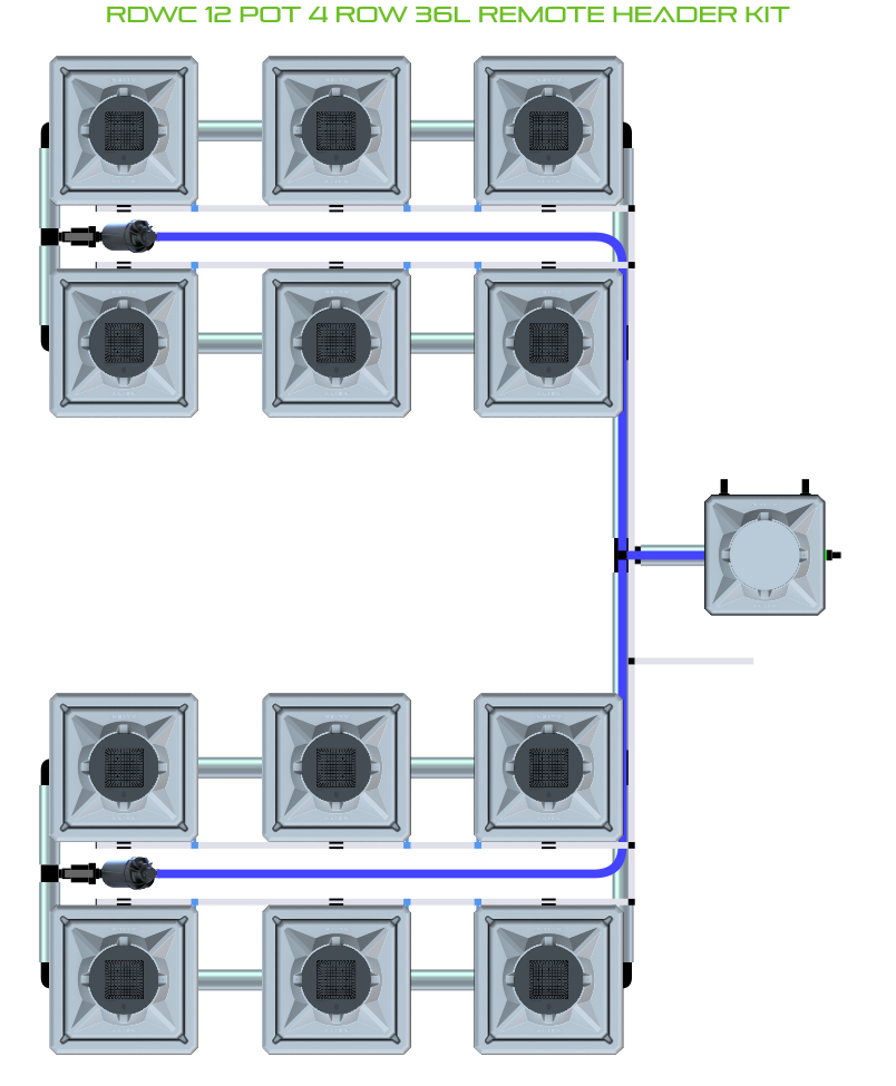 Alien Hydroponics RDWC 12 Pot 4 Row Kit